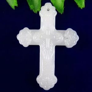 💥Jade Cross Hand Carved Adjustable Necklace 💥Firm$